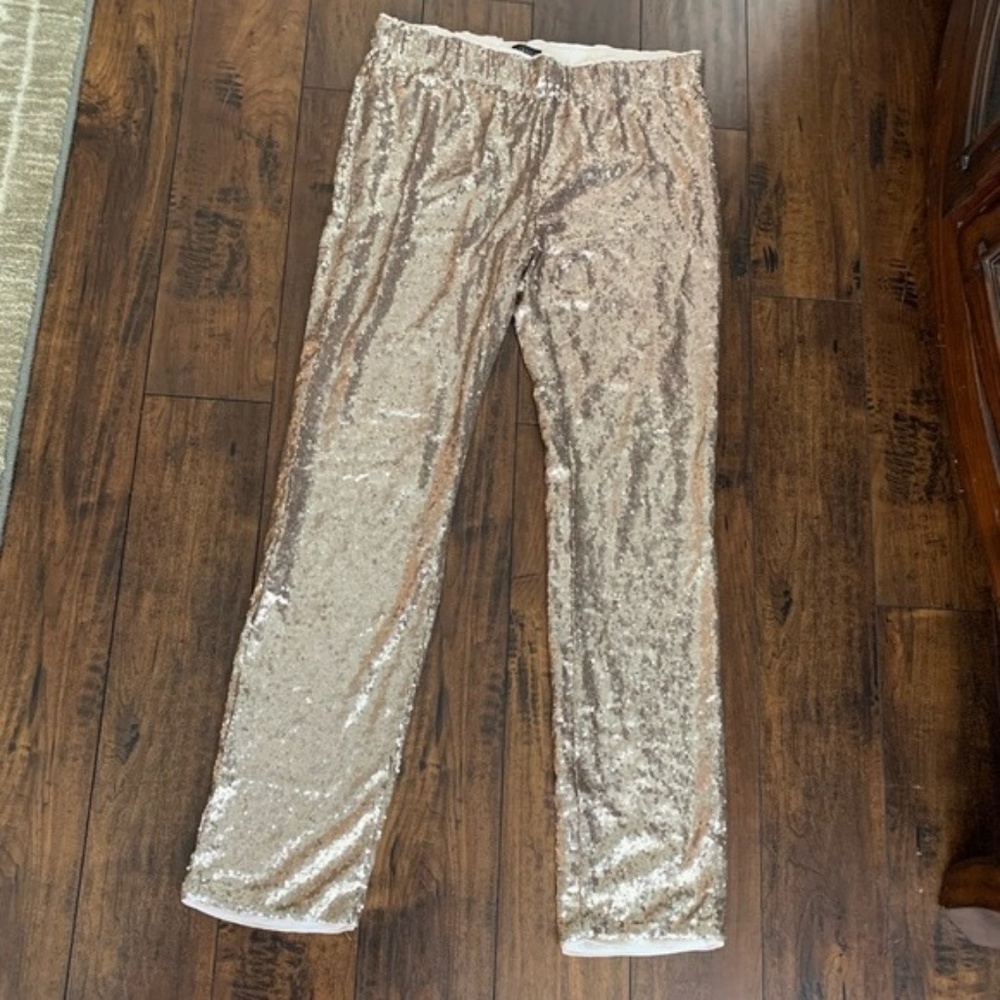 Champagne Gold Sequin Skinny Pants